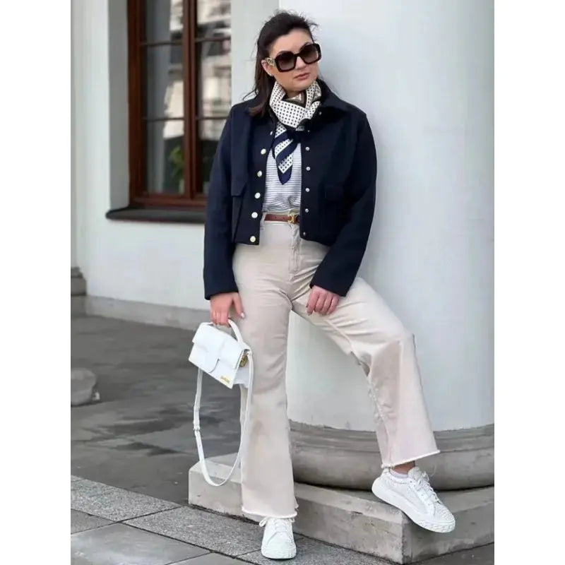 Aviator Wool Cropped Jacket TWILRUS