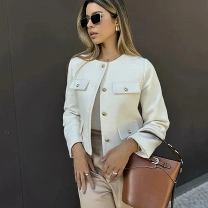 Classic Button Short Coat TWILRUS