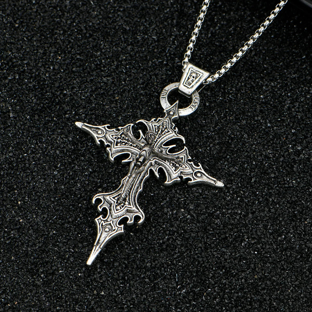 Gothic Cross Skull Necklace TWILRUS